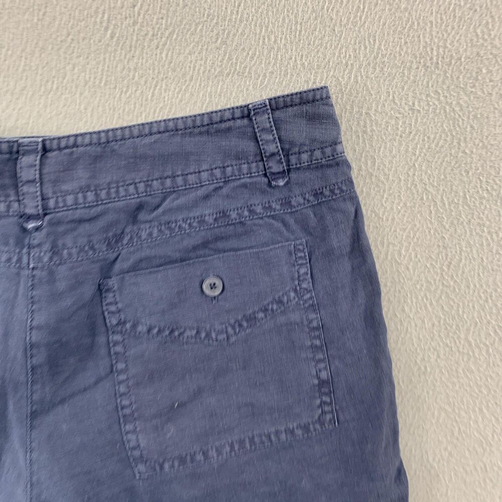 Tommy Bahama Linen Shorts Womens 2 Slate Blue Casual Utility Patch Pockets Beach - Picture 11 of 14